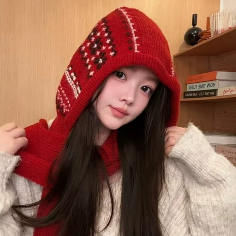 女款费尔岛巴拉克拉法保暖针织帽