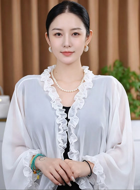 2026夏季韩版木耳边防晒披肩女