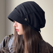 大头围素颜堆堆帽子女佩戴舒适时尚 秋冬季 坐月子帽女 韩版 2026新款