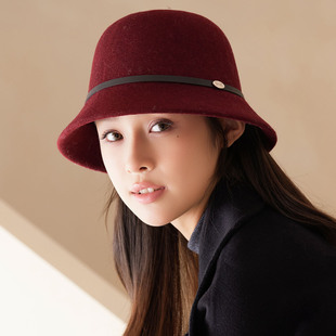 法式优雅羊毛呢渔夫帽子女2025新款气质时尚显脸小纯色礼帽素颜潮