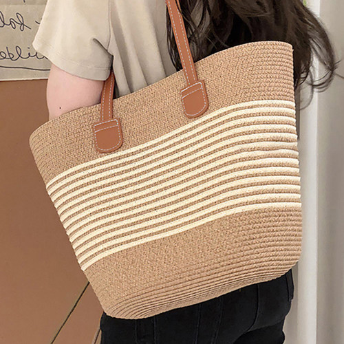 托特包车缝线大休闲草编厂家直销