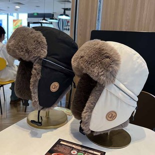2025冬季新款加厚保暖毛绒雷锋帽子女户外防寒护耳东北骑行帽男款