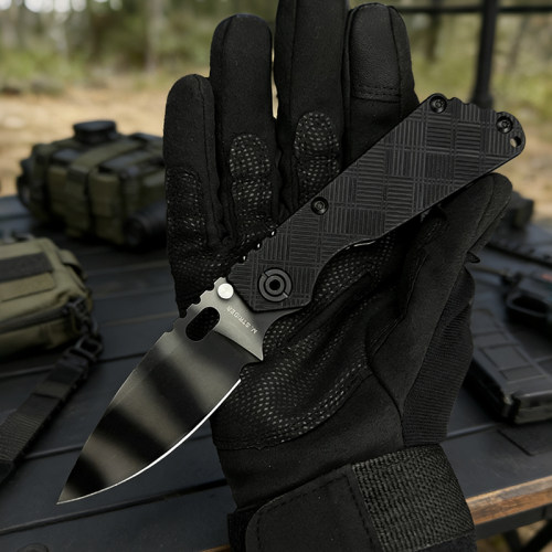 清货D2钢高硬度钛合金柄折刀