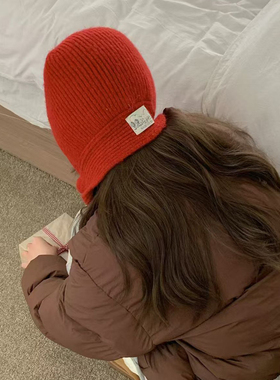 定制款~新年红色巴拉克拉法帽女冬季防寒保暖骑行帽子围巾一体ins