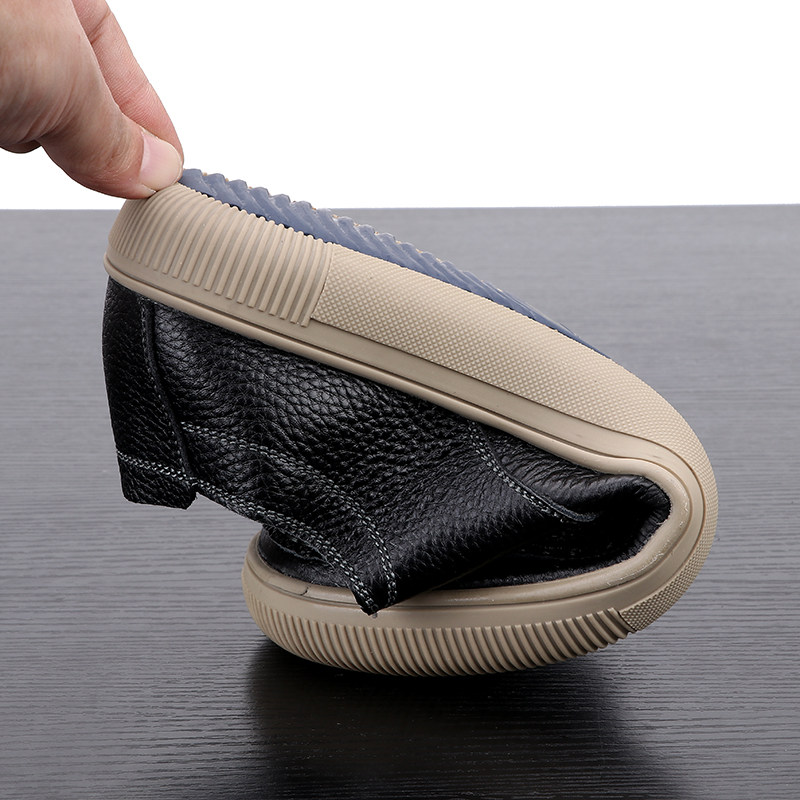 대외 무역  가죽 남성 캐주얼 가죽 신발 영국 다재다능한 레이스 업 운동화 부드러운 밑창 통기성 있고 편안한 드라이빙 슈즈