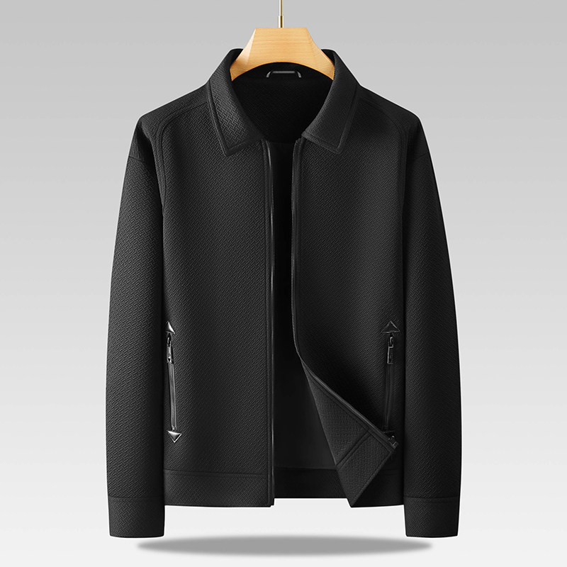 男士秋冬休闲毛衣上衣加肥加大码胖子轻薄纯色宽松上衣连帽夹克衫