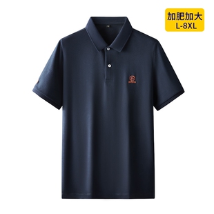加肥加大码男装短袖翻领polo衫特大号宽松纯棉体恤衫肥佬半袖t恤