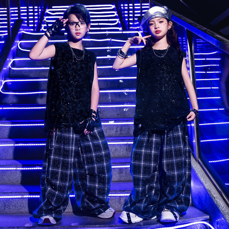 儿童嘻哈爵士舞架子鼓街舞演出服