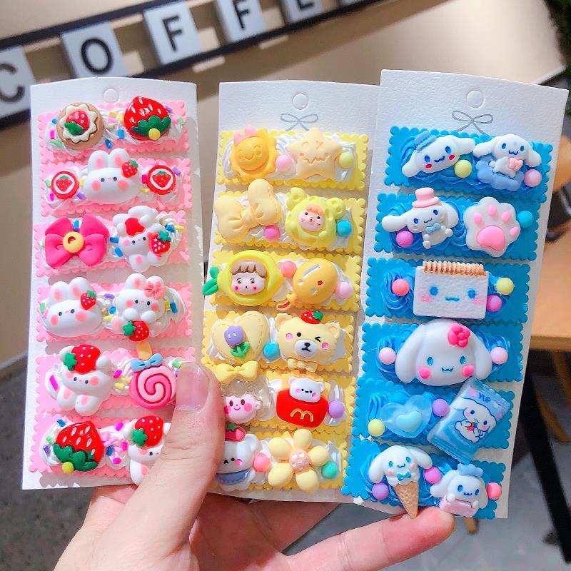 儿童手工diy奶油胶发夹发卡材料包发饰卡通可爱夹子学生自制套装