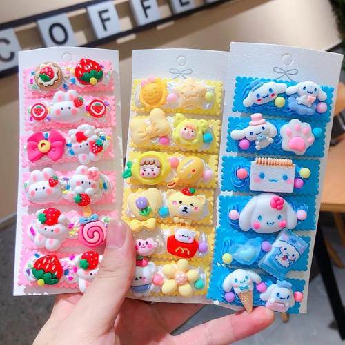 儿童手工diy奶油胶发夹发卡材料包发饰卡通可爱夹子学生自制套装