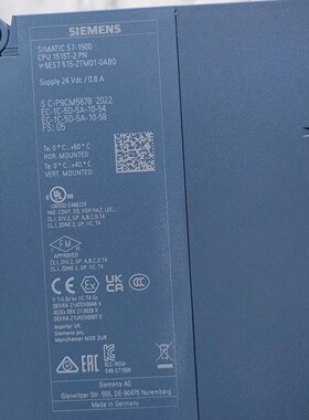 SIEMENS/西门子1500系列主机，515-2TM01，