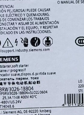 3RW3026-1BB04全新原装正品