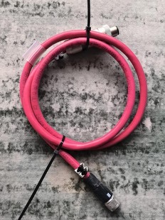 原装日本进口 M12连接器航空插头4芯5孔8针直弯双头带线传