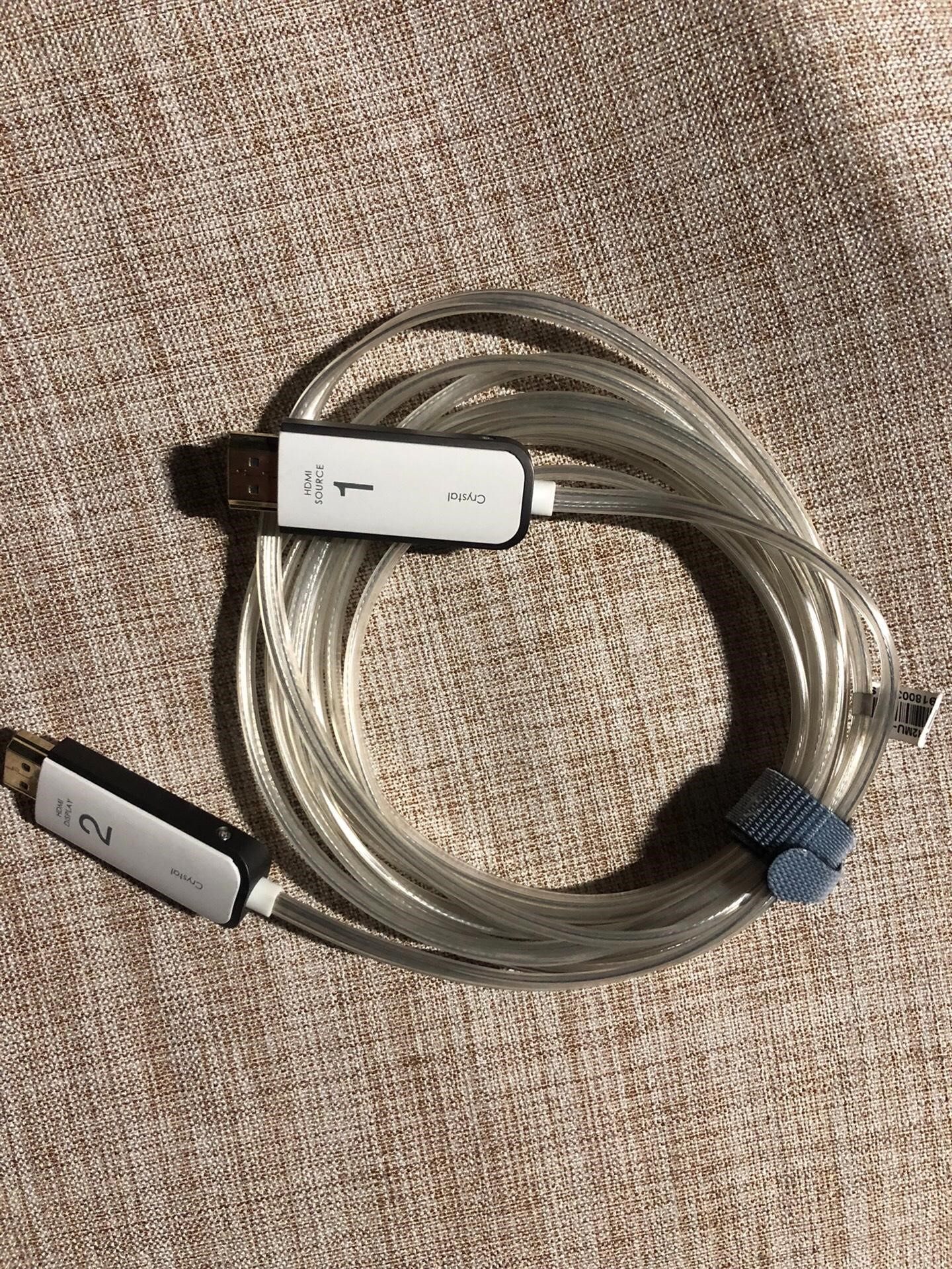 出3米全新未使用菲伯尔（FIBBR）crystal HDMI