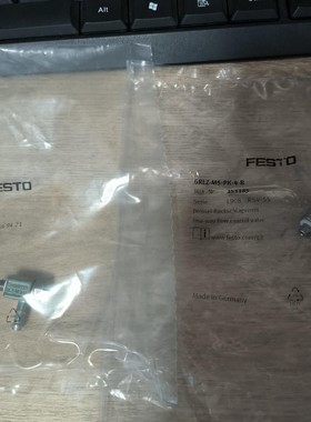 全新正品FESTO节流阀，GRLZ-M5-PK-4-B一个，