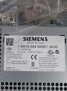 mp377-15，644-0ab01，西门子HMI触摸屏，6