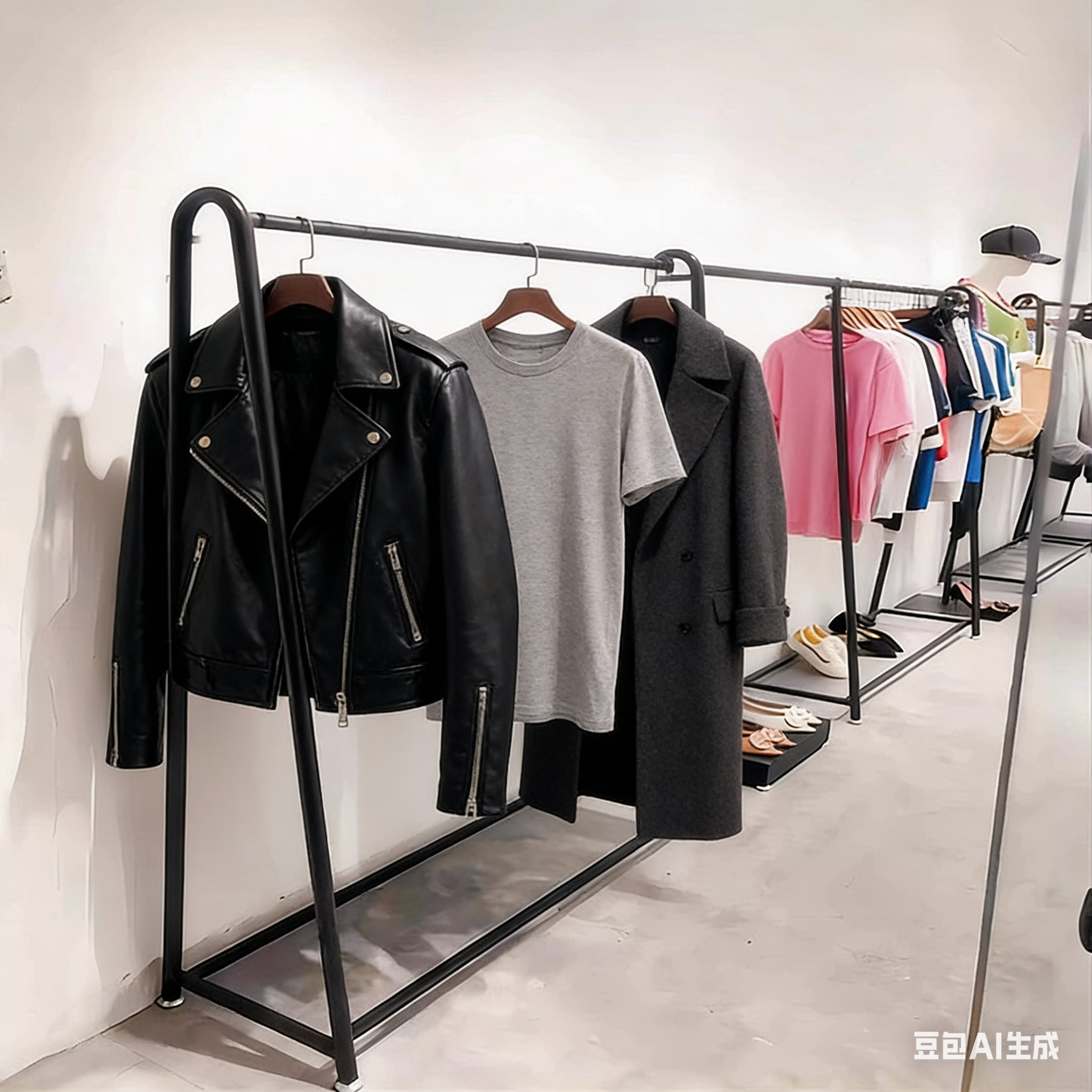 轻奢落地晾衣杆，卧室收纳神器，承重超稳服装架衣架挂衣架