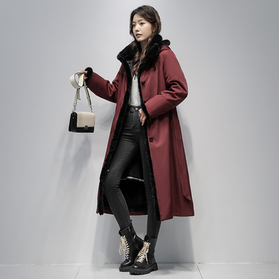 派克服女2025新款獭兔毛内胆皮草外套女冬季水貂毛长款大衣年轻款
