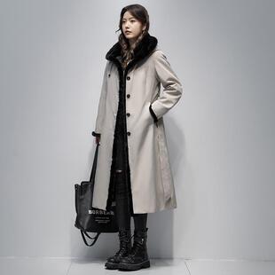 派克服女2024冬季新款獭兔毛内胆高端皮草外套女水貂毛年轻款大衣
