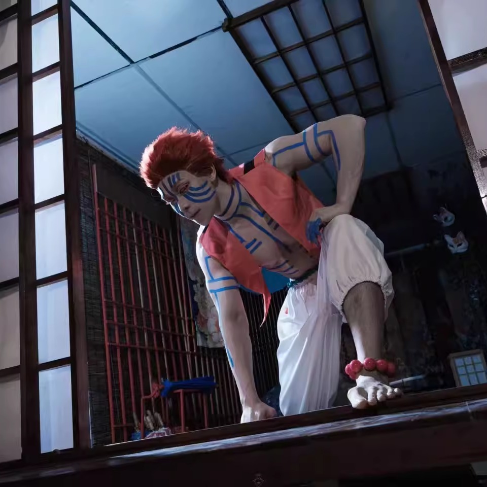 【儿童款有售】鬼灭之刃cos服上弦之三猗窝座cosplay服装动漫服装