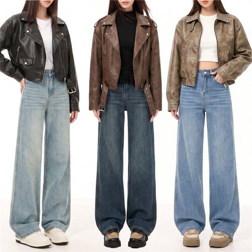 直筒裤女九分裤窄版新款牛仔裤子