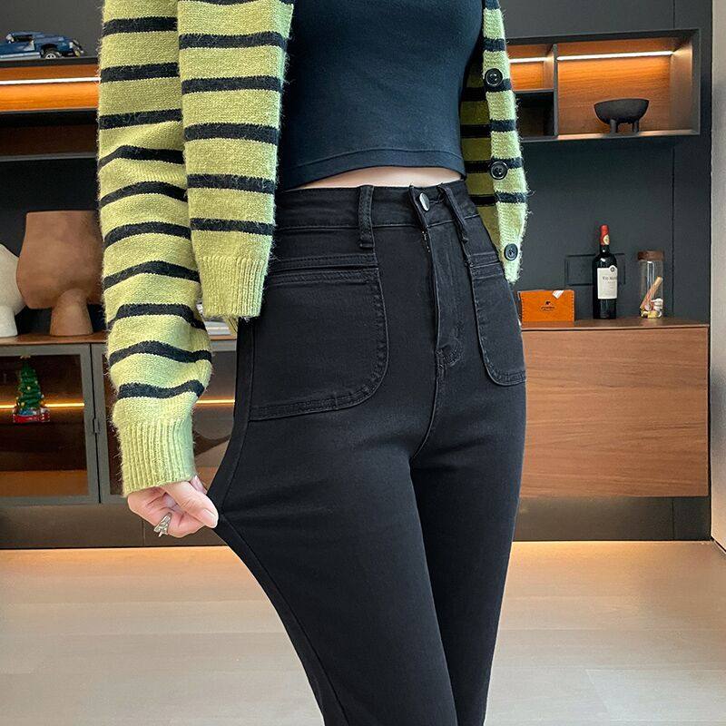 加绒加厚9分裤女紧身黑色2025年高腰小个子九分秋冬季小脚牛仔裤,女装/女士精品,牛仔裤,淘宝优惠券,粉丝福利购,淘宝优惠卷