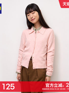 GU极优 女装蓬松感polo针织开衫毛衣外套2026年秋季新品 360805