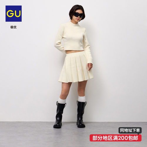 GU极优女高领针织衫秋冬保暖