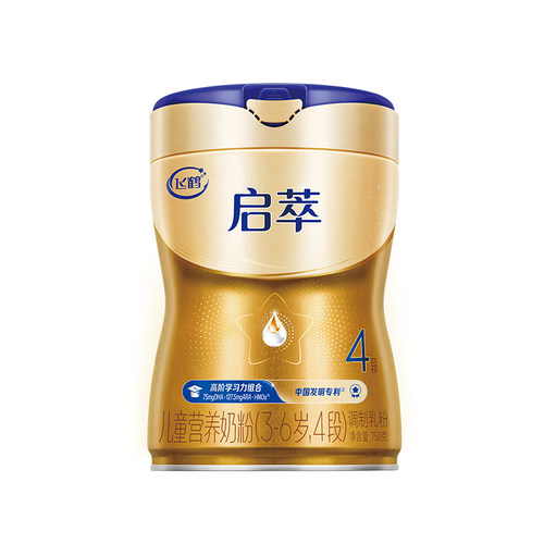 消费券】飞鹤启萃4段奶粉官方旗舰店3-14岁750g*1罐官方正品