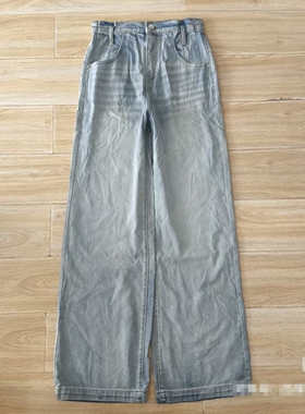 VM家428号无弹力牛仔裤显瘦气质直筒裤子高腰2025大直筒长裤