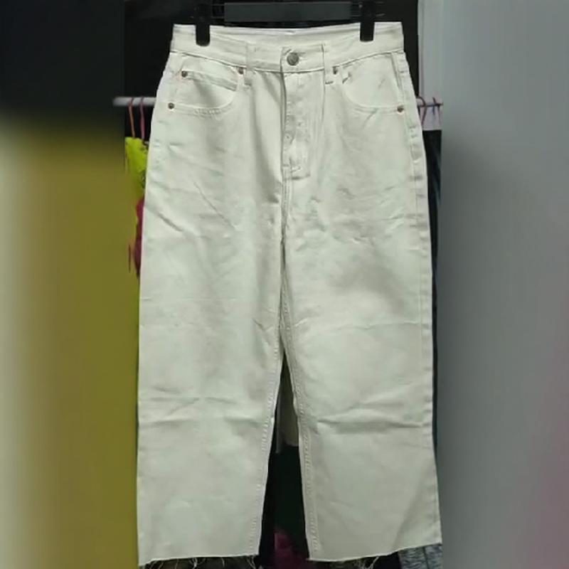 高腰牛仔裤女八分休闲百搭裤子