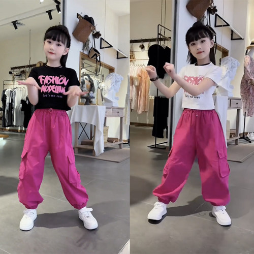 女童时髦棉质两件套春夏秋工装