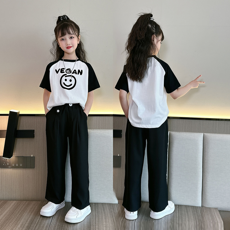 女童夏季西装裤宽松套装