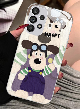 21plus8苹果14SamsungS24fe小狗12掌门狗13三星S25手机壳S23ultra女s22男a54油画20+53可爱case52适用34玻璃9