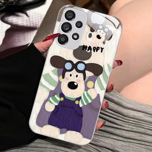 21plus8苹果14SamsungS24fe小狗12掌门狗13三星S25手机壳S23ultra女s22男a54油画20+53可爱case52适用34玻璃9