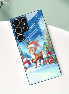 SamsungS25ultra三星S24fe手机壳圣诞S23u女s22+玻璃14麋鹿a55秋冬a54老人53case52适用34苹果16男17plus新年