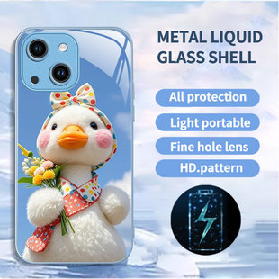 A56苹果17男SamsungS25+三星S23ultra手机壳21加S24fe鸭子22u外54玻璃53case55适用16plus女26卡通15cute可爱