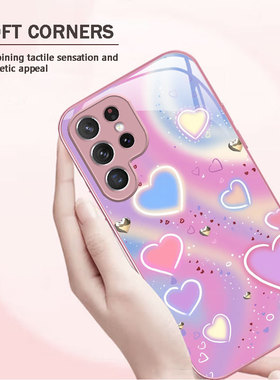 A56苹果17彩色SamsungS25+三星S23ultra手机壳26加S24fe星星22u爱心54玻璃53case粉55适用16plus女21高级15外