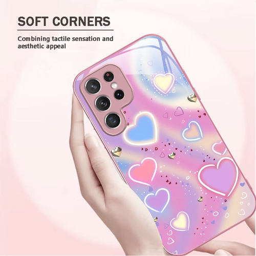 A56苹果17彩色SamsungS25+三星S23ultra手机壳26加S24fe星星22u爱心54玻璃53case粉55适用16plus女21高级15外