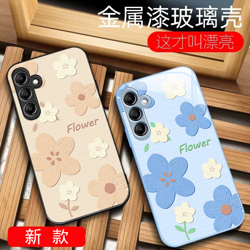 ins20plus16苹果14SamsungS25+油画33花13三星S24手机壳S23ultra女s22u女生a54全包21加53case52适用34玻璃73