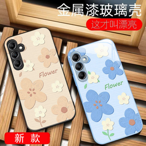 ins20plus16苹果14SamsungS25+油画33花13三星S24手机壳S23ultra女s22u女生a54全包21加53case52适用34玻璃73