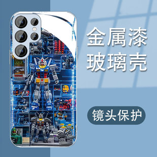 Samsungs加S22+三星手机壳S24ultra女适用s23u自由a55高达A54玻璃34男A52苹果16plus机甲A53带挂绳case高级14