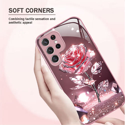 A55苹果17SamsungS25+三星S24ultra手机壳S26u加23fe玫瑰22花54玻璃52case56适用16plus女21高级感14超好看13