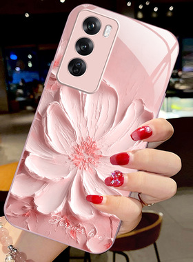 20plus8苹果14SamsungS25油画33牡丹花13三星S24fe手机壳S23ultra女s22加a54全包21+53case52适用34玻璃73套9