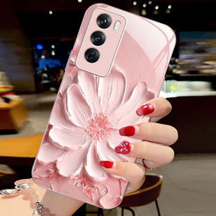 20plus8苹果14SamsungS25油画33牡丹花13三星S24fe手机壳S23ultra女s22加a54全包21+53case52适用34玻璃73套9