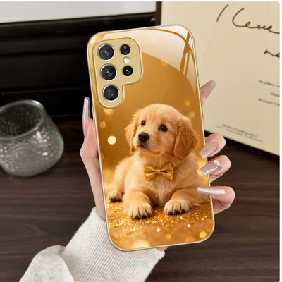 A56苹果17SamsungS25+三星S26ultra手机壳23加S24fe小狗22u猫咪54玻璃53case55适用16plus女21高级感15高颜值