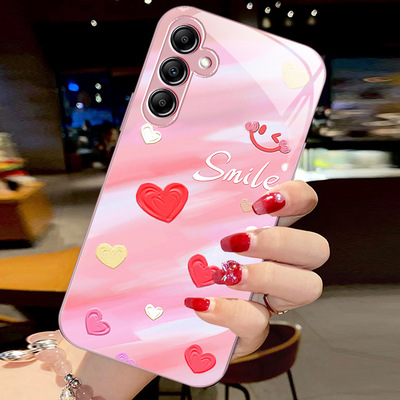 SamsungS25＋三星S24ultra手机壳A55女42笑脸22U适用s23fe油画16爱心A54玻璃34苹果A52全包21plus镜头A53男14