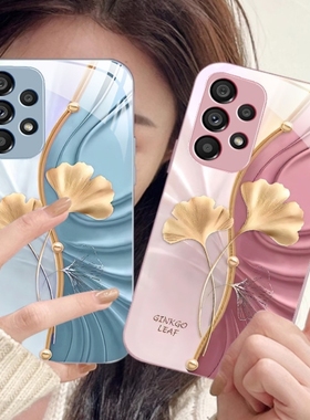 20plus8苹果14SamsungS25三星S24fe手机壳A55银杏叶13高级S22ultra女s23u加54玻璃21+53case52适用34春16波浪