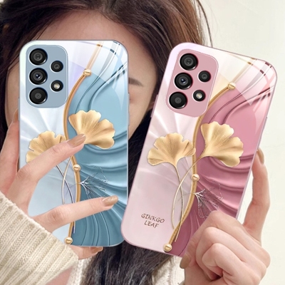 20plus8苹果14SamsungS25三星S24fe手机壳A55银杏叶13高级S22ultra女s23u加54玻璃21+53case52适用34春16波浪