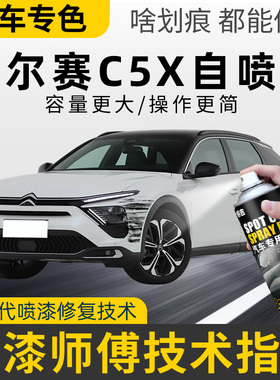 适用雪铁龙凡尔赛C5X补漆笔鎏金绿太空银车漆划痕修复白色自喷漆